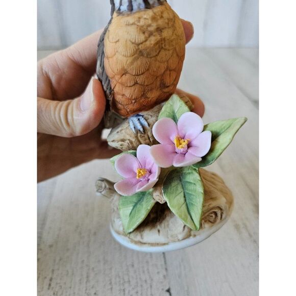 Andrea Robin vintage 9386 porcelain figurine bird realistic flowers life-like st - Picture 6 of 8